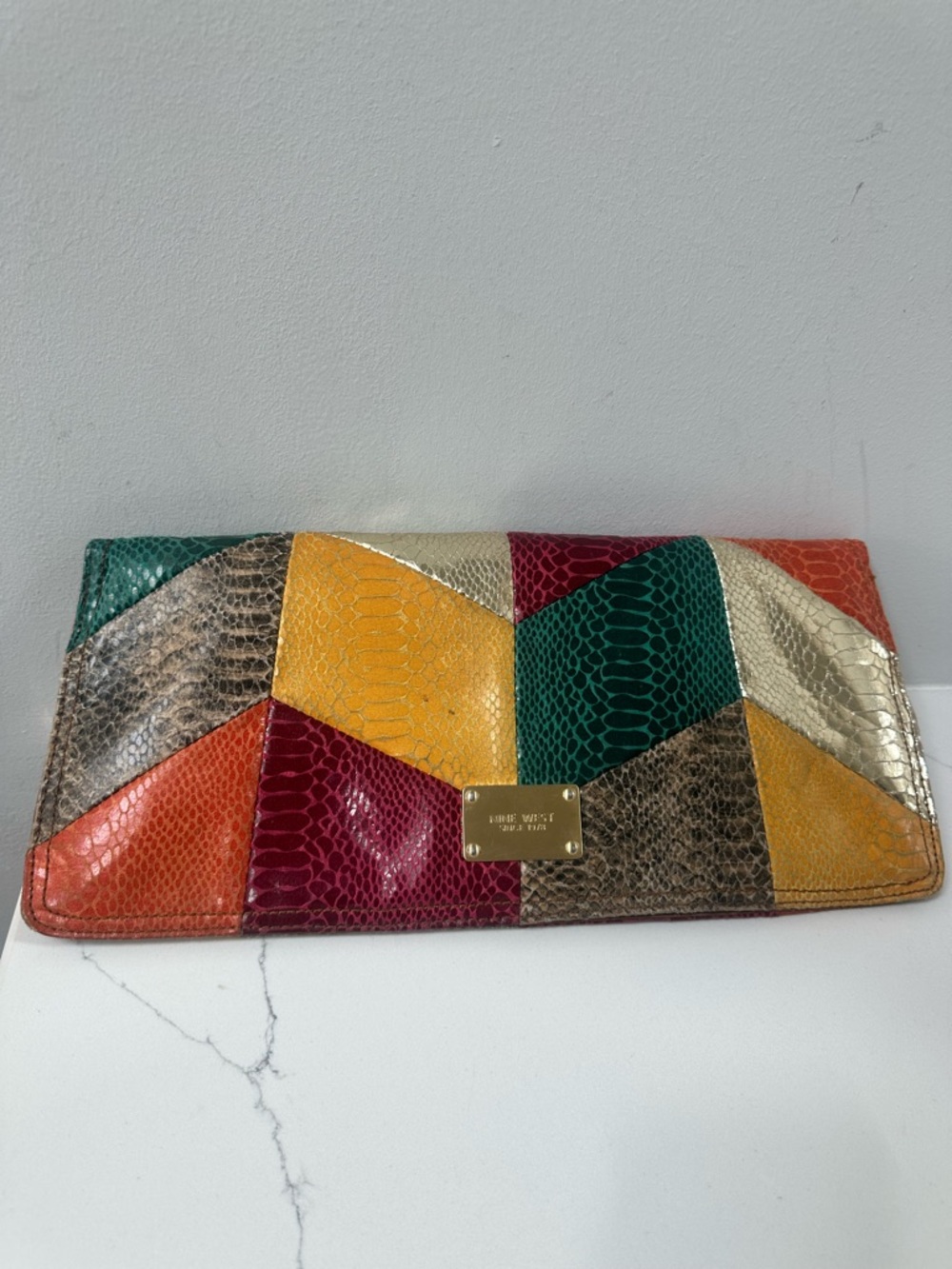 Nine West Vintage Multicolor Patchwork Clutch Bag - Picture 3 of 5